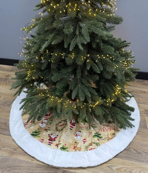 Юбка под елку с мехом X-mas Joy Ø 100 см бежевая