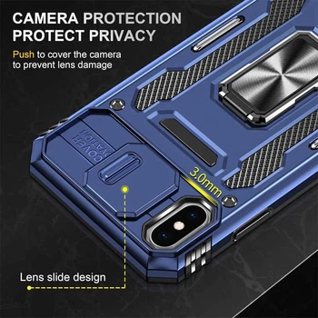 Удароміцний чохол Camshield Army Ring Apple iPhone XS Max (6.5") Синій / Navy Без бренду