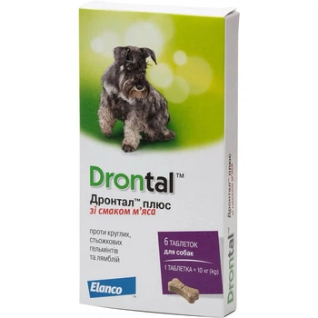 Засіб від глистів для собак Drontal (Дронтал), 6 табл