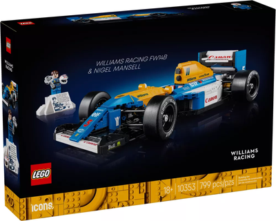 Zestaw klocków LEGO Icons Williams Racing FW14B i Nigel Mansell 799 elementów (10353)