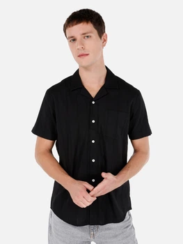 Рубашка хлопковая летняя мужская Colin's CL1067069BLK S Black (8684112207223)