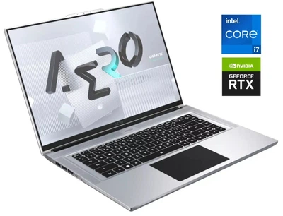 Игровой ноутбук Б-класс Gigabyte Aero 16 XE5 / 16" (3840x2400) OLED / Intel Core i7-12700H (14 (20) ядер по 3.5 - 4.7 GHz) / 16 GB DDR5 / 256 GB SSD+256 GB SSD / nVidia GeForce RTX 3070 Ti, 8 GB GDDR6, 256-bit / WebCam б/у