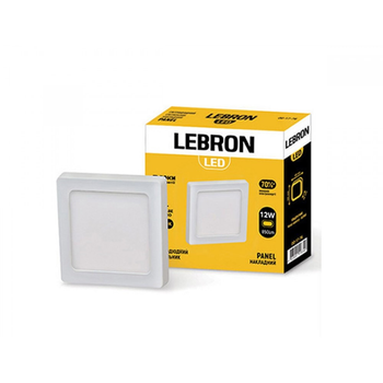 Накладной светодиодный светильник 12W Lebron квадратный 4100K белый IP20 L-PSS-1241