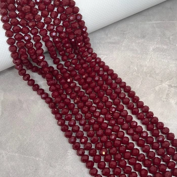 Бусины Кристалл - Rondelle, 8 мм, цвет Бордовый, 65-68 шт на нити, 1 нить, арт 016255