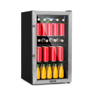 Холодильник-витрина KLARSTEIN Beersafe 3XL стеклянная дверь из нержавеющей стали 98 л Серый (10033347)