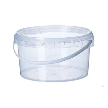 Відро пластикове харчове Plastico із ручкою 0.5л. для меду олії та маринованих овочів (прозоре)
