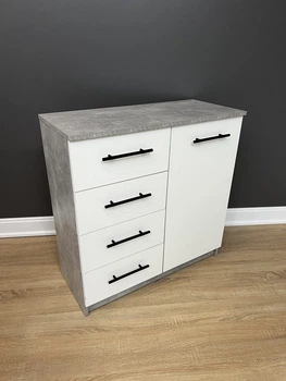 Комод Standart 4+1 Бетон/Білий 800x792x350 мм.