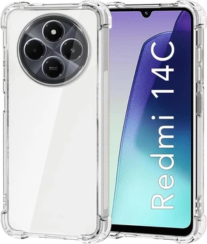 Чехол Fiji Proof для Xiaomi Redmi 14C прозрачный бампер с усиленными бортами прозрачный Transparent