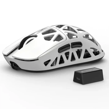 Геймерська бездротова (Bluetooth + 2,4G) миша з магнію Attack Shark R2, PixArt PAW3950, 8K, 42000DPI, WHITE/БІЛА (R2-3950W)
