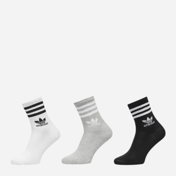 Набор мужских носков с широкой резинкой высоких хлопковых Adidas Crew Sock 3Str IL5023 M (40-42) 3 пары White/Mgreyh/Black (4066762034772)
