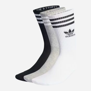 Набор мужских носков с широкой резинкой высоких хлопковых Adidas Crew Sock 3Str IL5023 M (40-42) 3 пары White/Mgreyh/Black (4066762034772)