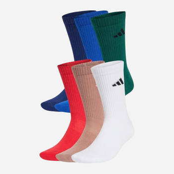 Набор женских носков с широкой резинкой высоких хлопковых Adidas C Newlogocrw JP1717 S (37-39) 6 пар Royblu/Dkblue/Warcla (4067901906004)
