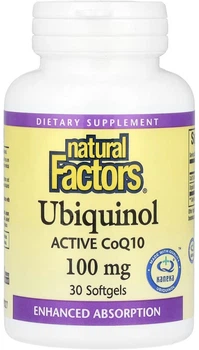 Убіхінол Natural Factors Ubiquinol Active CoQ10 100 мг 30 гелевих капсул (068958207278)