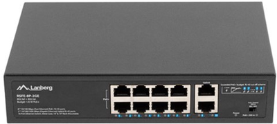 Przełącznik Lanberg 8X 100MB PoE+ Rack 10"/19" (RSFE-8P-2GE-120)