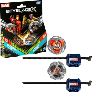 Набір іграшковий Hasbro з двох дзиґ Марвел та пускового пристрою БейБлейд Х (G0287)
