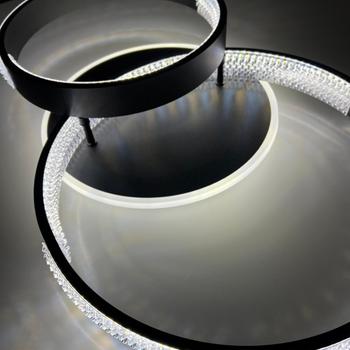 Люстра светодиодная потолочная LUMINARIA AKRILIKA ROUND 80W 3R APP 600x400x110 BLACK/CLEAR 220V IP20 с пультом ДУ