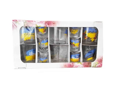 Набір FARGLASS 12шт (6 стак. + 6 стопок) низькі Патріотична