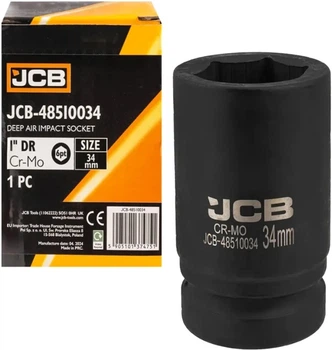Головка ударная глубокая JCB 1" 34 мм (6-гр.) (JCB-48510034)