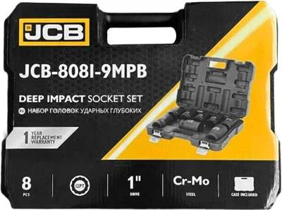 набор головок ударных глубоких JCB 8 ед. 1'' (12-гр.) (22-41 мм) (JCB-8081-9MPB)