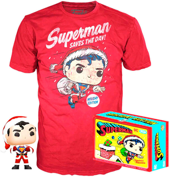 Zestaw prezentowy Funko Pop! & Tee Back DC Comics Superman Exclusive Flocked Figurka 9 cm + Koszulka Rozmiar S (889698506458)