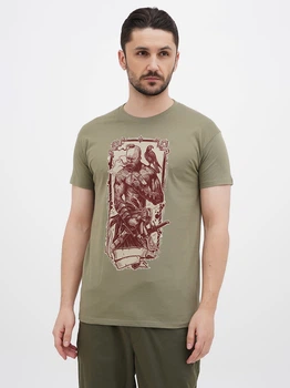 Футболка бавовняна довга чоловіча Sol's Imperial Cossack with hawk 11500268/396 L Хакі (3609374950071)