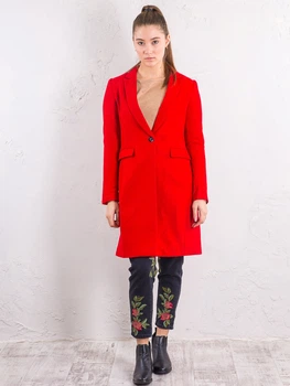 Пальто Only 116308508 L (71507L) Червоний