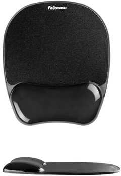 Podkładka pod nadgarstek Fellowes Crystal Mouse & Wrist Pad Gel Black (43859527175)