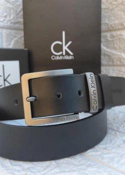 Чоловічий шкіряний брендовий ремень, Calvin Klein пояс + коробочка в подарунок
