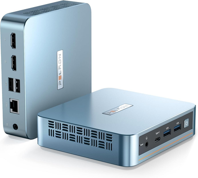 Мини ПК Peladn WI-6 / Intel N100 / RAM 16GB / SSD 512GB / 2 х HDMI / LAN / Wi-Fi 5 / Bluetooth 4.2 / Windows 11 / Голубой Б/В