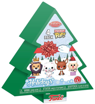 Zestaw figurek Funko Pocket Pop! Happy Holidays Rudolph The Red-Nosed Reindeer 4 szt (889698799430)