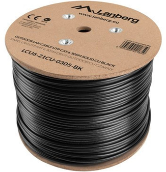 Вита пара Lanberg Cat6 U/UTP (UTP) 305 m Black (LCU6-21CU-0305-BK)