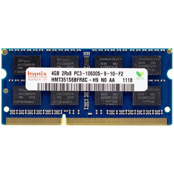 Hynix DDR3 SODIMM Memory 4GB 1333MHz CL9 1.5V Non-ECC PC3-10600 16-Chip Upgrade Pro (HMT351S6BFR8C-H9)
