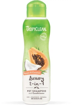 Шампунь-кондиционер с папайей и кокосом для собак и котов TropiClean Luxury 2-in-1, 355 мл