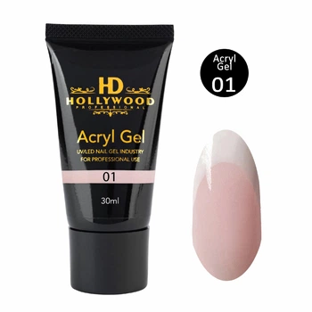 Акригель 01 Полигель для наращивания ногтей AcrylGel HD Hollywood 30 мл