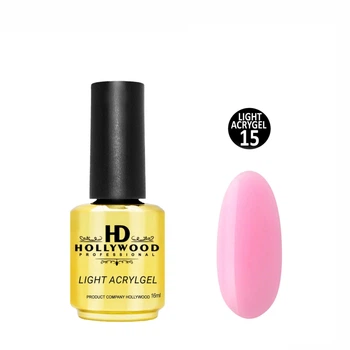 Жидкий акригель Light Acrygel 15 Розовый HD Hollywood 16мл