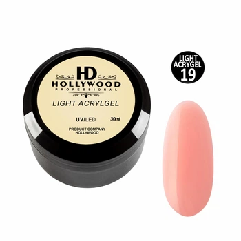 Жидкий акригель Light Acrygel 19 Нежно-персиковый HD Hollywood 30мл