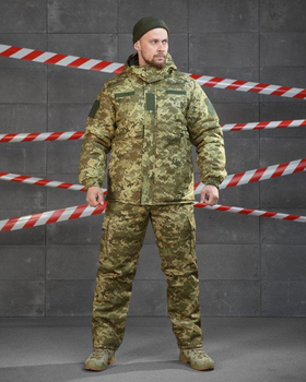 Тактичний зимовий костюм на флісі куртка+комбінезон 3XL піксель (90503)