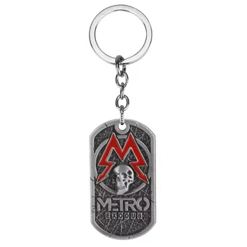 Брелок по игре Metro Exodus подвеска для ключей / на рюкзак в форме армейского жетона Метро 2033, серебристый (96031496)