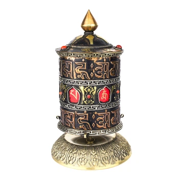 Молитвенный барабан HandiCraft Мани. Медь чеканка инкрустация камнями 17 см (26848)