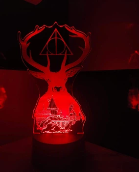 3d-світильник Гаррі потер олень GP ГП, 3д-нічник, кілька підсвічувань (на пульті)