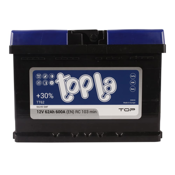 Автомобильный аккумулятор TOPLA Top 6CT 62Ah Низкий R+ TT62