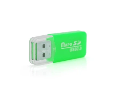 Кардрідер універсальний MERLION CRD-1GR TF/Micro SD, USB2.0, Green, OEM Q1500
