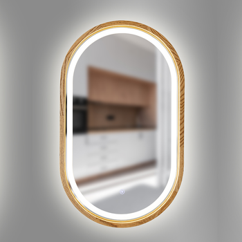 Дзеркало капсула дерев'яне з LED-підсвіткою Luxury Wood Freedom Natural Light Ясен 50x80 см