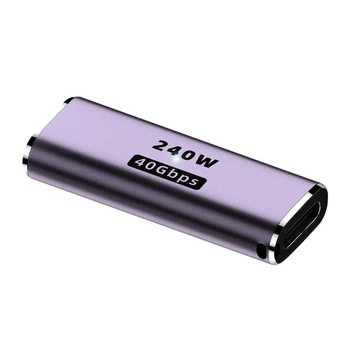 Перехідник адаптер OTG USB Type-C F/F LED (USB 4.0, 40Gbps, 240W, 8K) Metal Type-2 (48652)