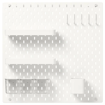 Комбінація перфорованих плит IKEA SKADIS білий, 56x56 см, 092.165.95