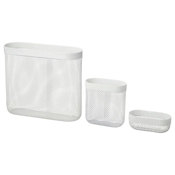 Корзина для хранения IKEA SKADIS 3 шт., белый, 505.177.60