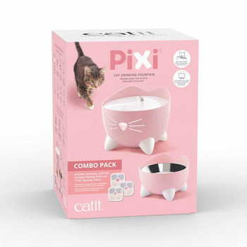 Комбінований набір Catit Combo Kit Pixi фонтан та миска рожевий (22517437117)