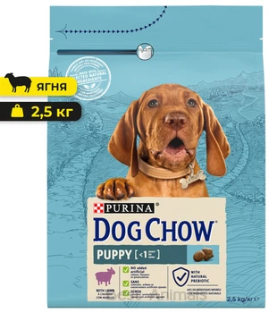 Сухий корм з ягням Purina Dog Chow Пуріна Дог Чао для цуценят 2,5 кг (7613034488657)
