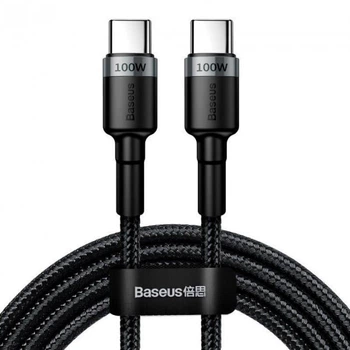 Кабель BASEUS CATKLF-ALG1 Сafule PD2.0 USB Type-C - USB Type-C 2м 100W 5A черно-серый