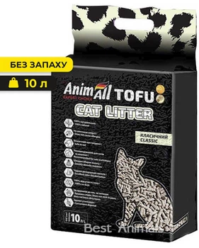 Соєвий наповнювач класичний без ароматизаторів Анімал AnimAll Tofu 10 л (4.7 кг) (4820224502106)
